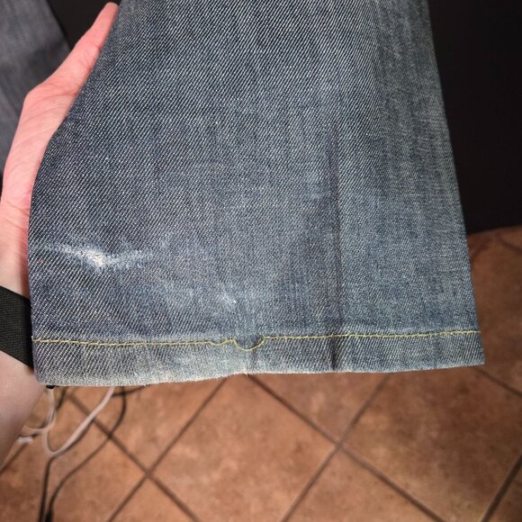 Vintage Y2K Bebe Womens 29 Flared Low Rise Denim Jeans FLAWED - Picture 9 of 10